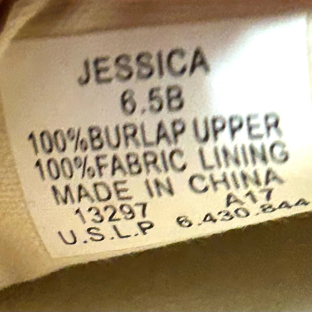 Chaps Jessica Burlap Natural Tan Slip On Loafer women’s size 6.5B - Picture 5 of 9